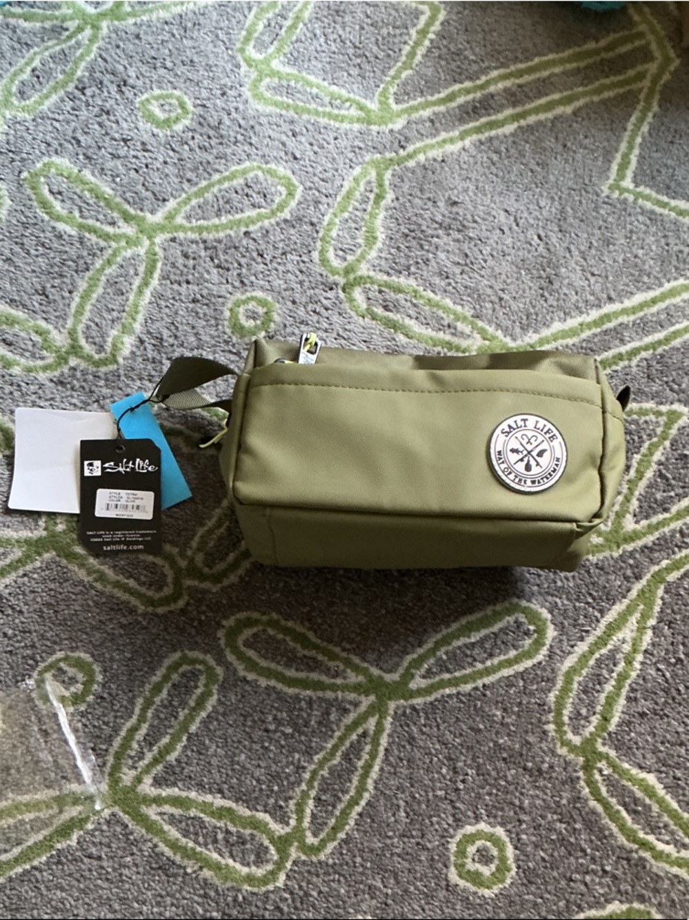 Salt Life Olive Green Men's Toiletry Bag Dopp Kit